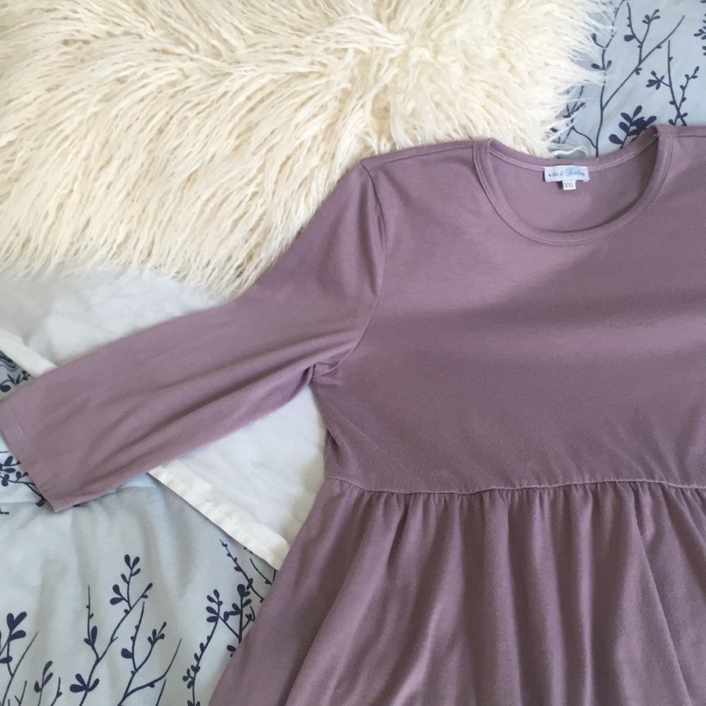 XXL Mauve Peplum Top with Empire waist. Beautiful!